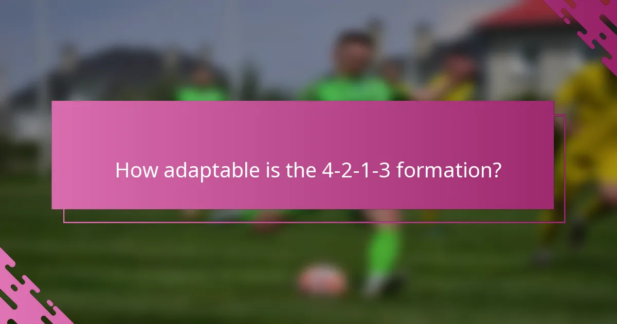 How adaptable is the 4-2-1-3 formation?