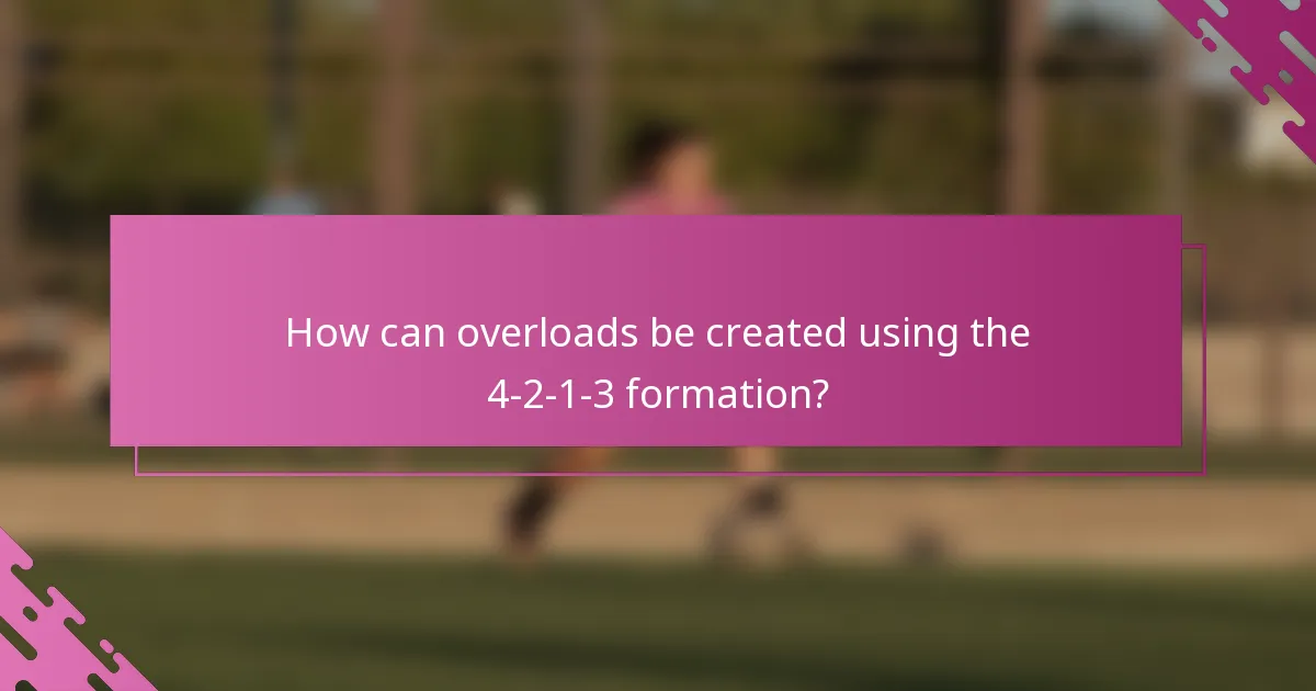 How can overloads be created using the 4-2-1-3 formation?