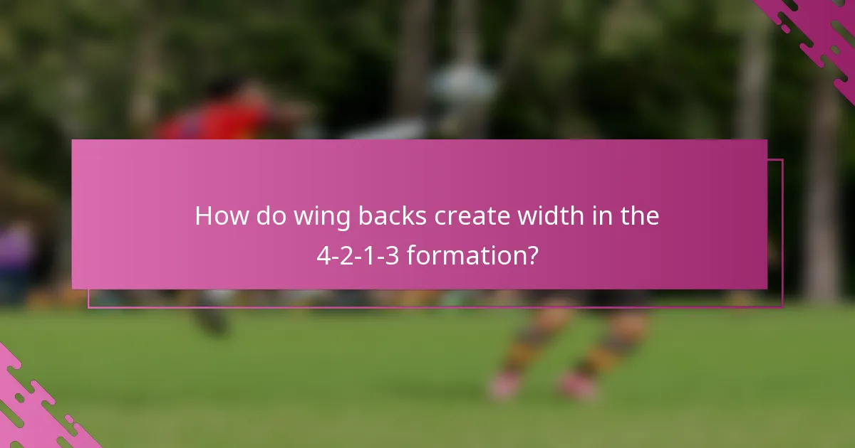 How do wing backs create width in the 4-2-1-3 formation?