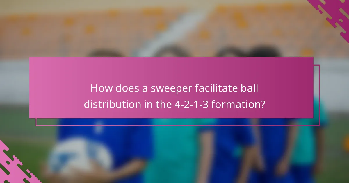 How does a sweeper facilitate ball distribution in the 4-2-1-3 formation?