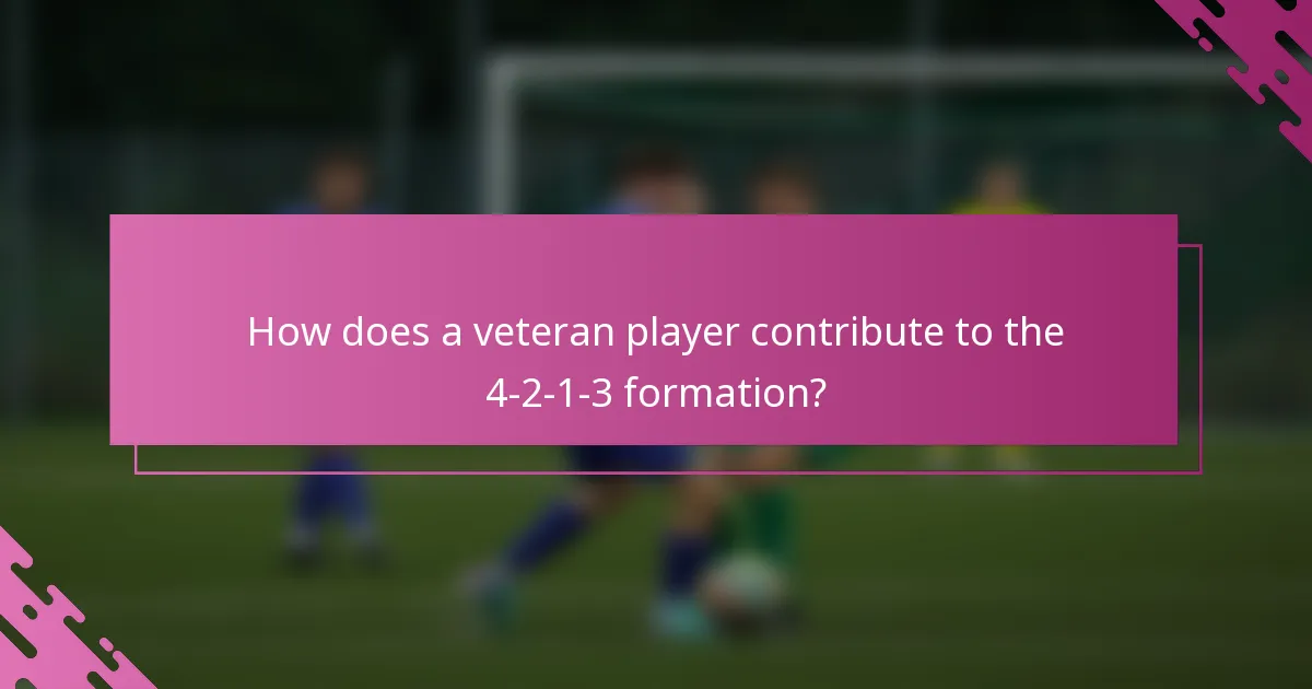 How does a veteran player contribute to the 4-2-1-3 formation?