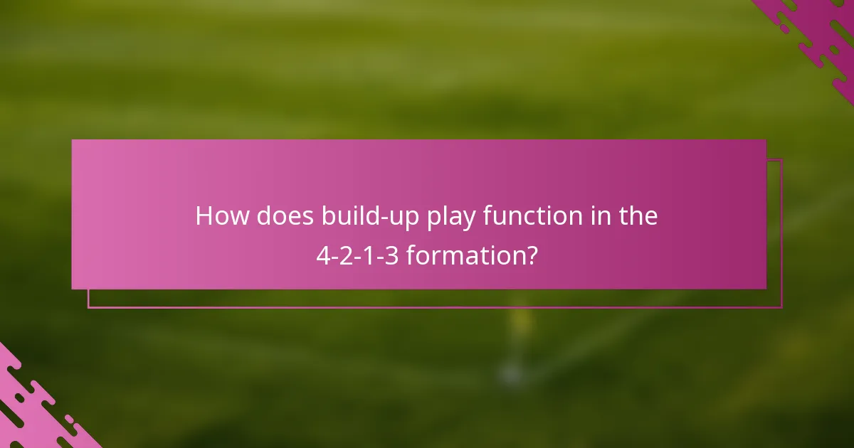 How does build-up play function in the 4-2-1-3 formation?