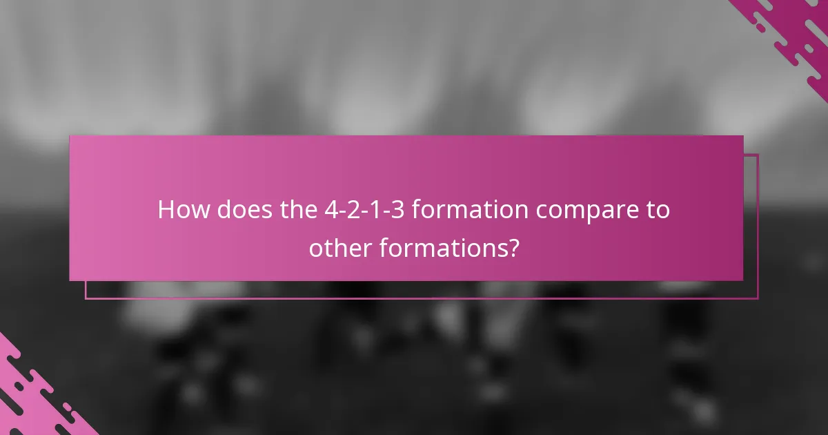 How does the 4-2-1-3 formation compare to other formations?
