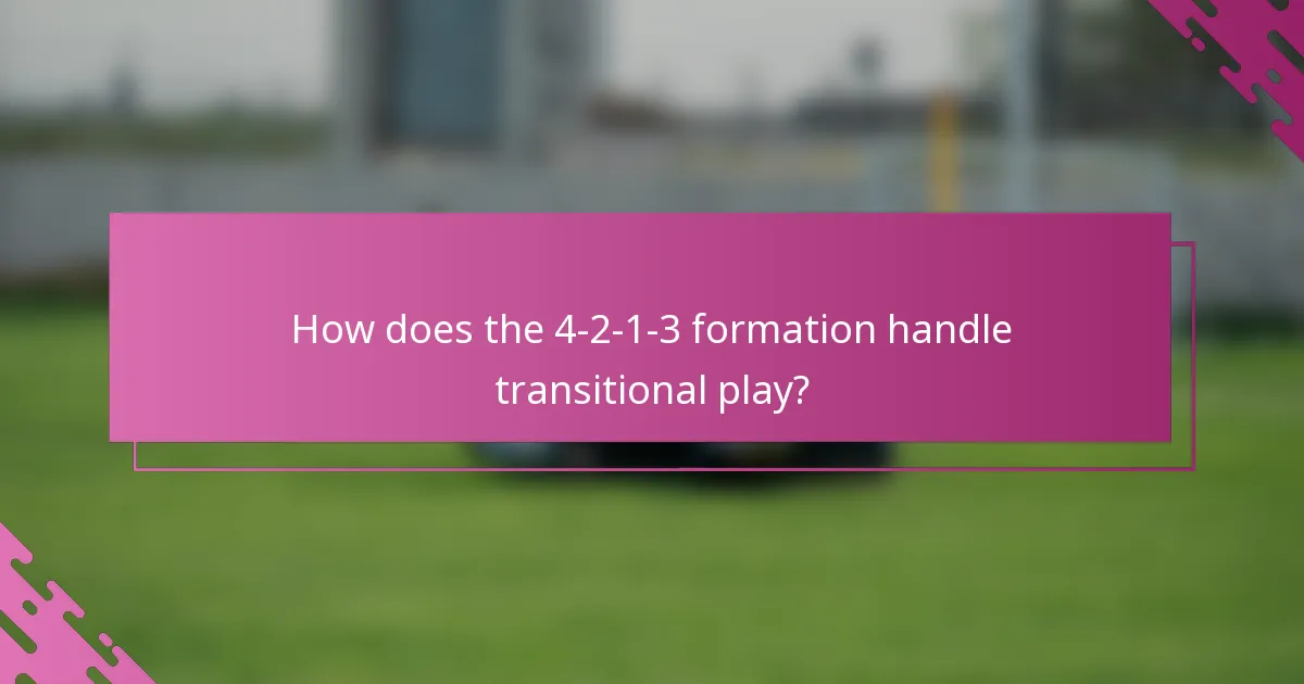 How does the 4-2-1-3 formation handle transitional play?