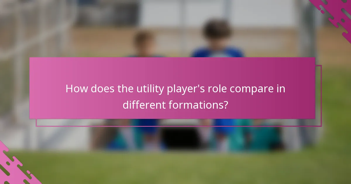 How does the utility player's role compare in different formations?