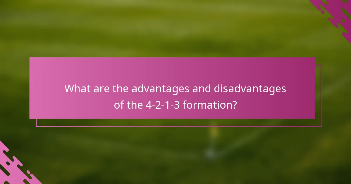 What are the advantages and disadvantages of the 4-2-1-3 formation?