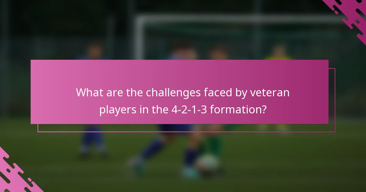 What are the challenges faced by veteran players in the 4-2-1-3 formation?