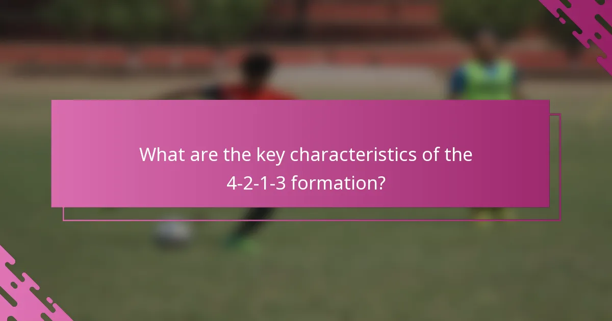 What are the key characteristics of the 4-2-1-3 formation?