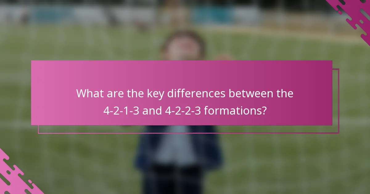 What are the key differences between the 4-2-1-3 and 4-2-2-3 formations?