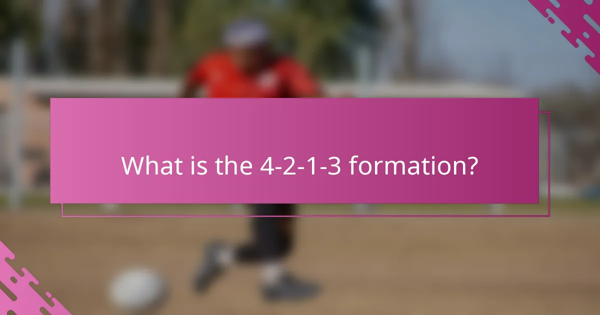 What is the 4-2-1-3 formation?