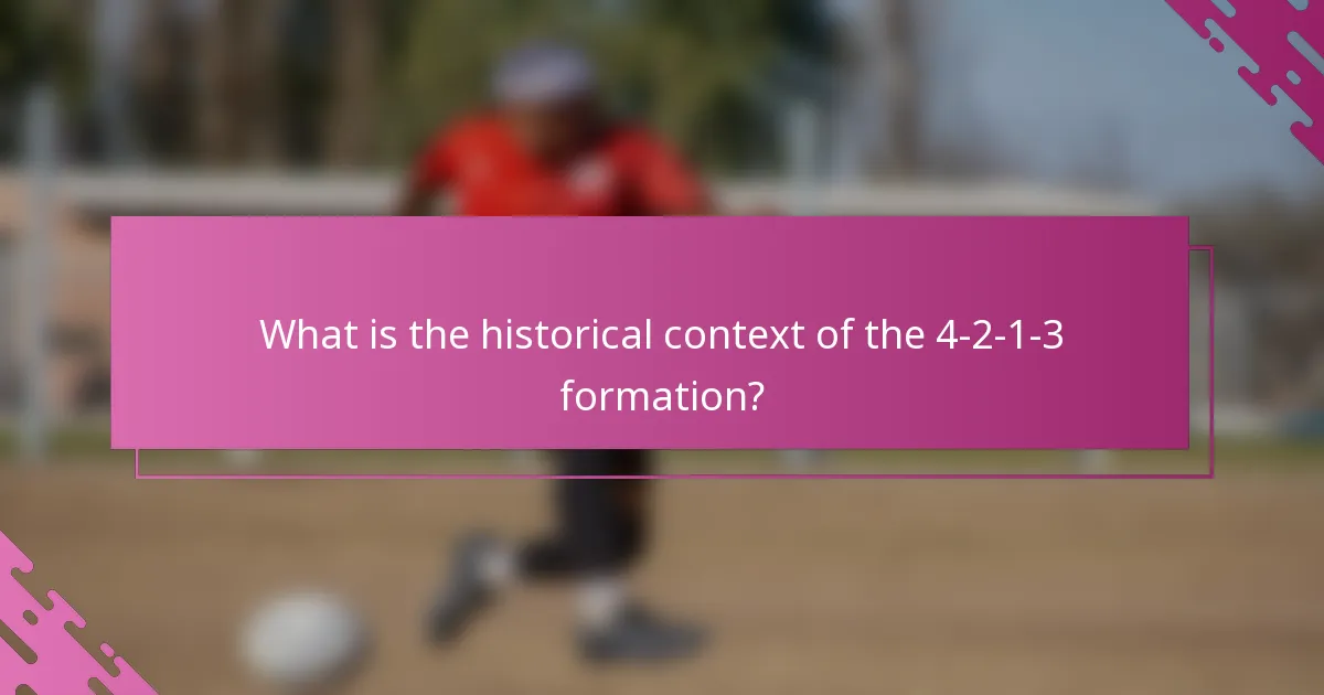 What is the historical context of the 4-2-1-3 formation?