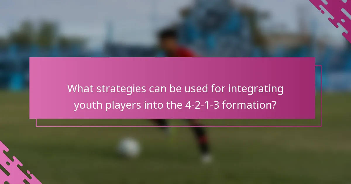 What strategies can be used for integrating youth players into the 4-2-1-3 formation?