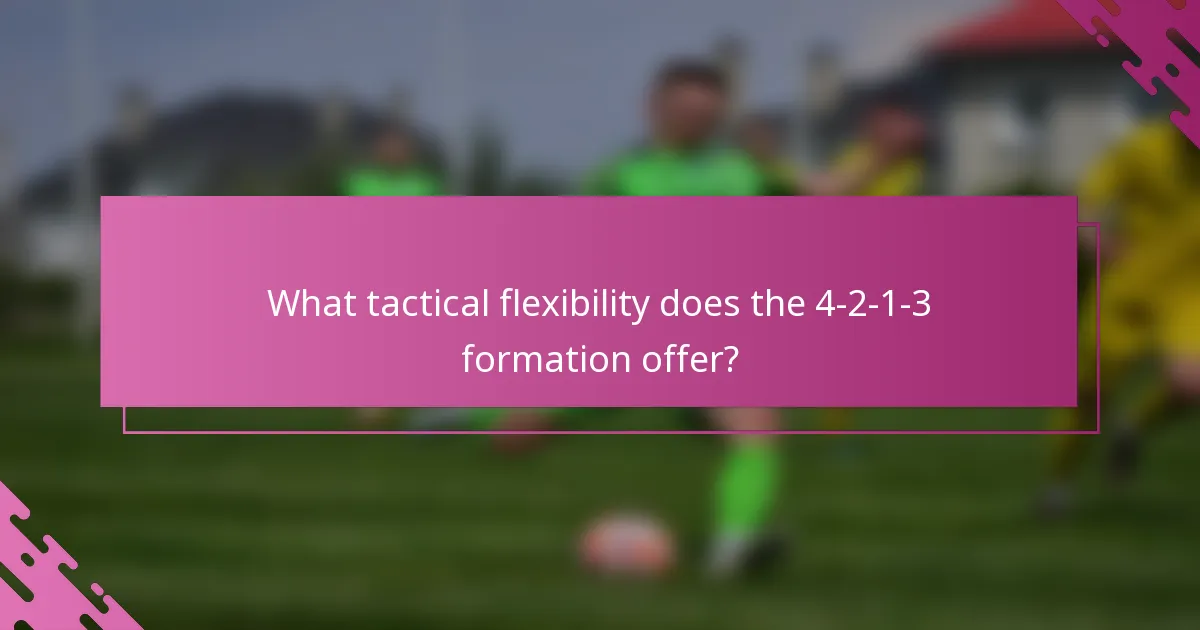 What tactical flexibility does the 4-2-1-3 formation offer?